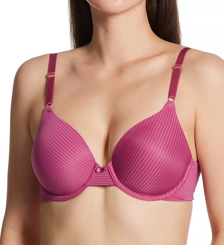 Vanity Fair Beauty Back Full-Coverage Bra 75345 Raspberry Haze Stripe 40D NWT