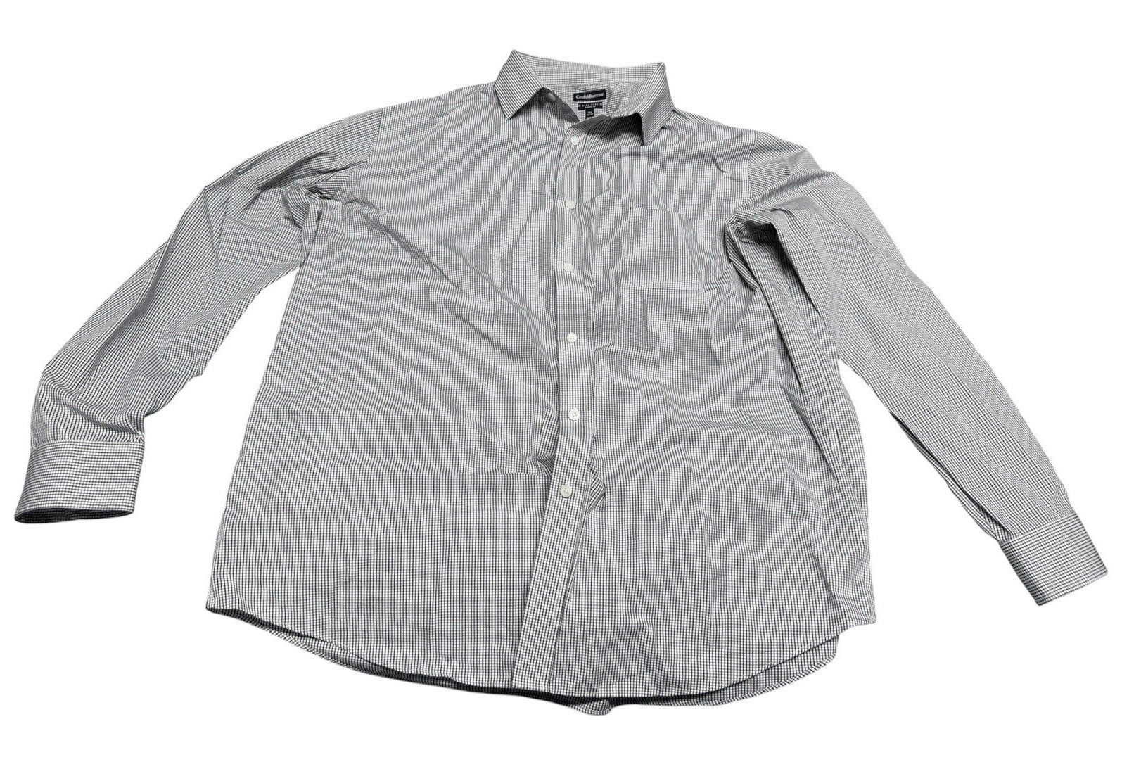 Croft & Barrow Classic Fit Easy Care Check Dress Shirt Long Sleeve 18.5 36/37