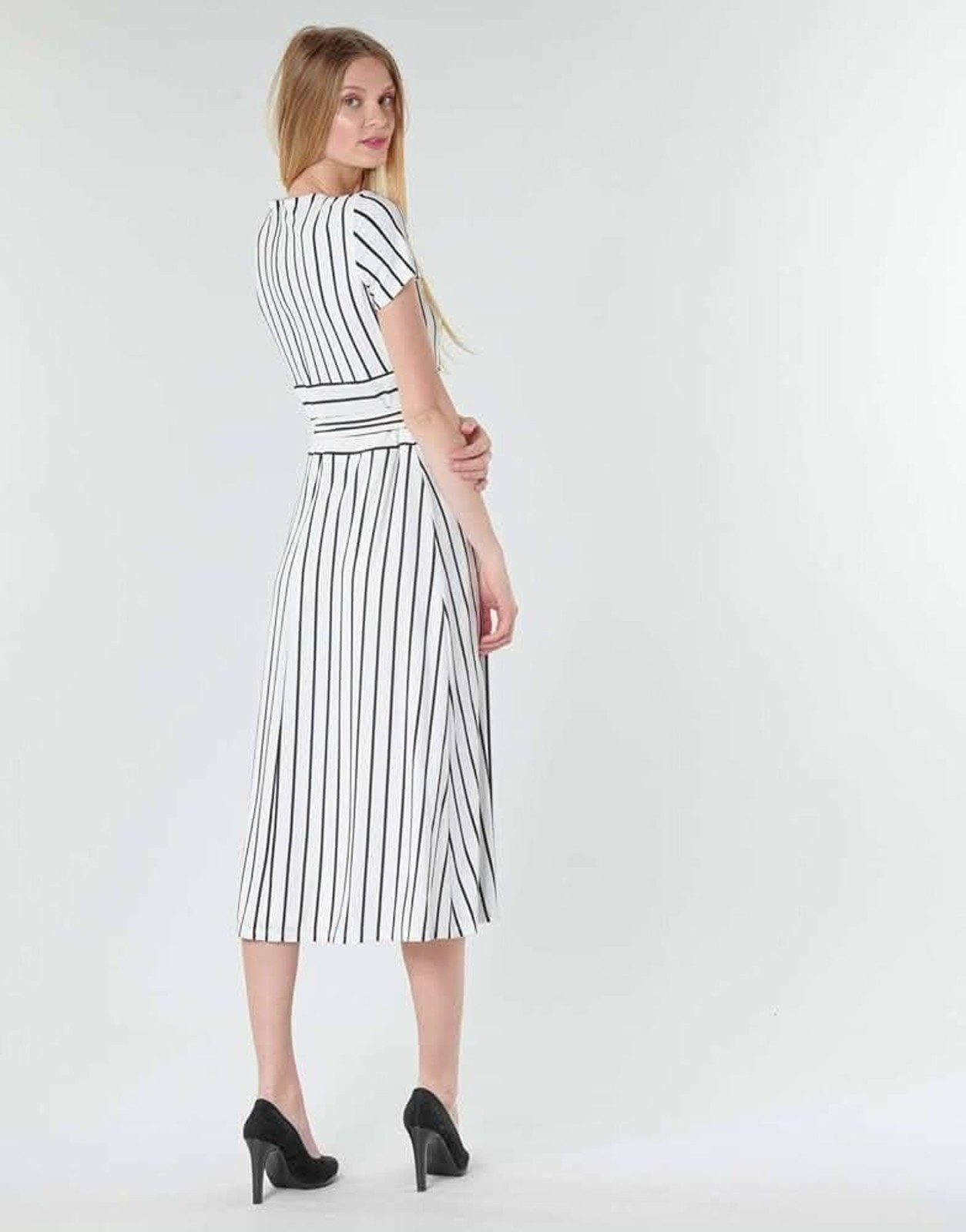 Ralph Lauren Striped Jersey Dress Navy Midi NWT $125 MSRP Nautical Old Money