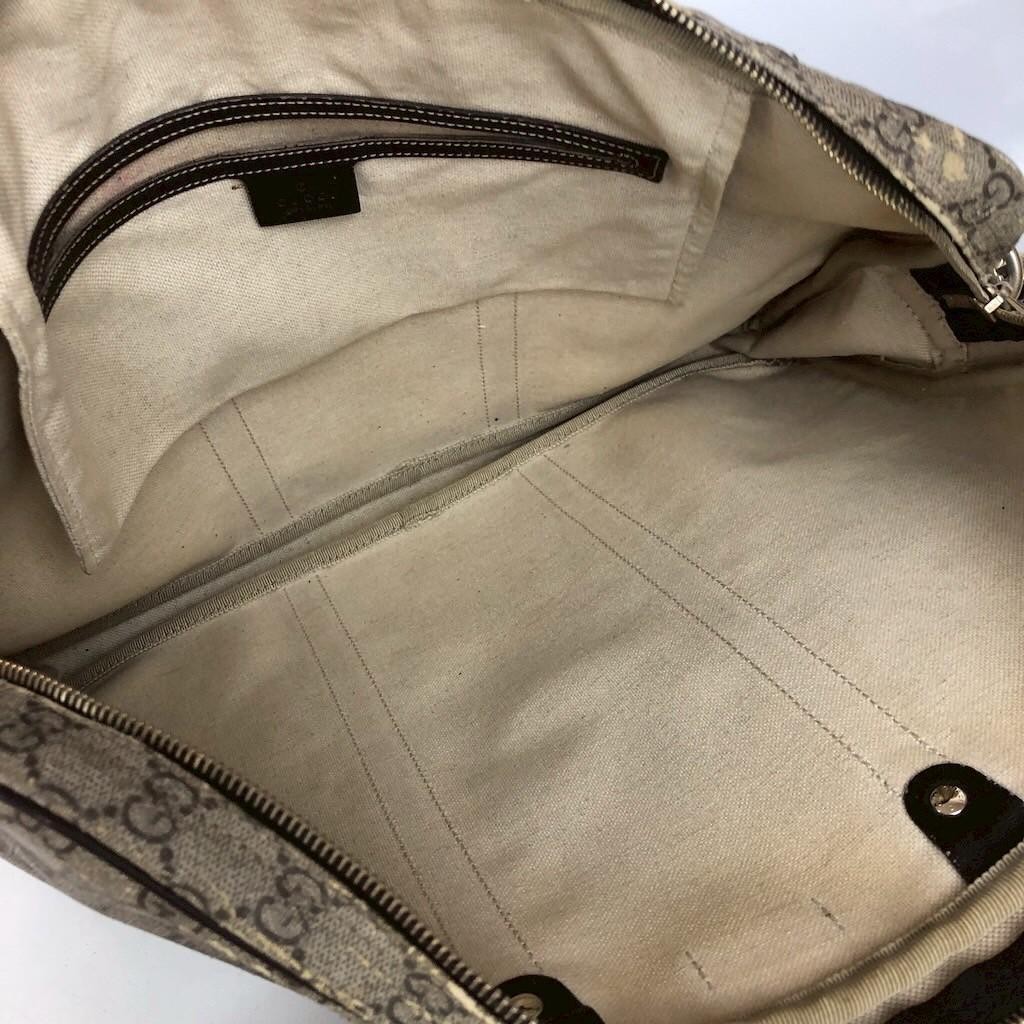 GUCCI GG Supreme 2WAY Business Briefcase Bag Beige Brown Canvas Auth