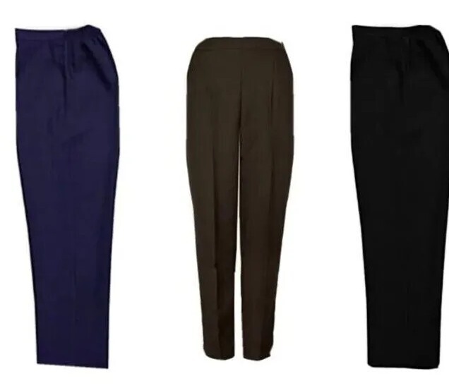 Emma Collection Ladies Formal Smart Trousers Navy Black Brown All Sizes