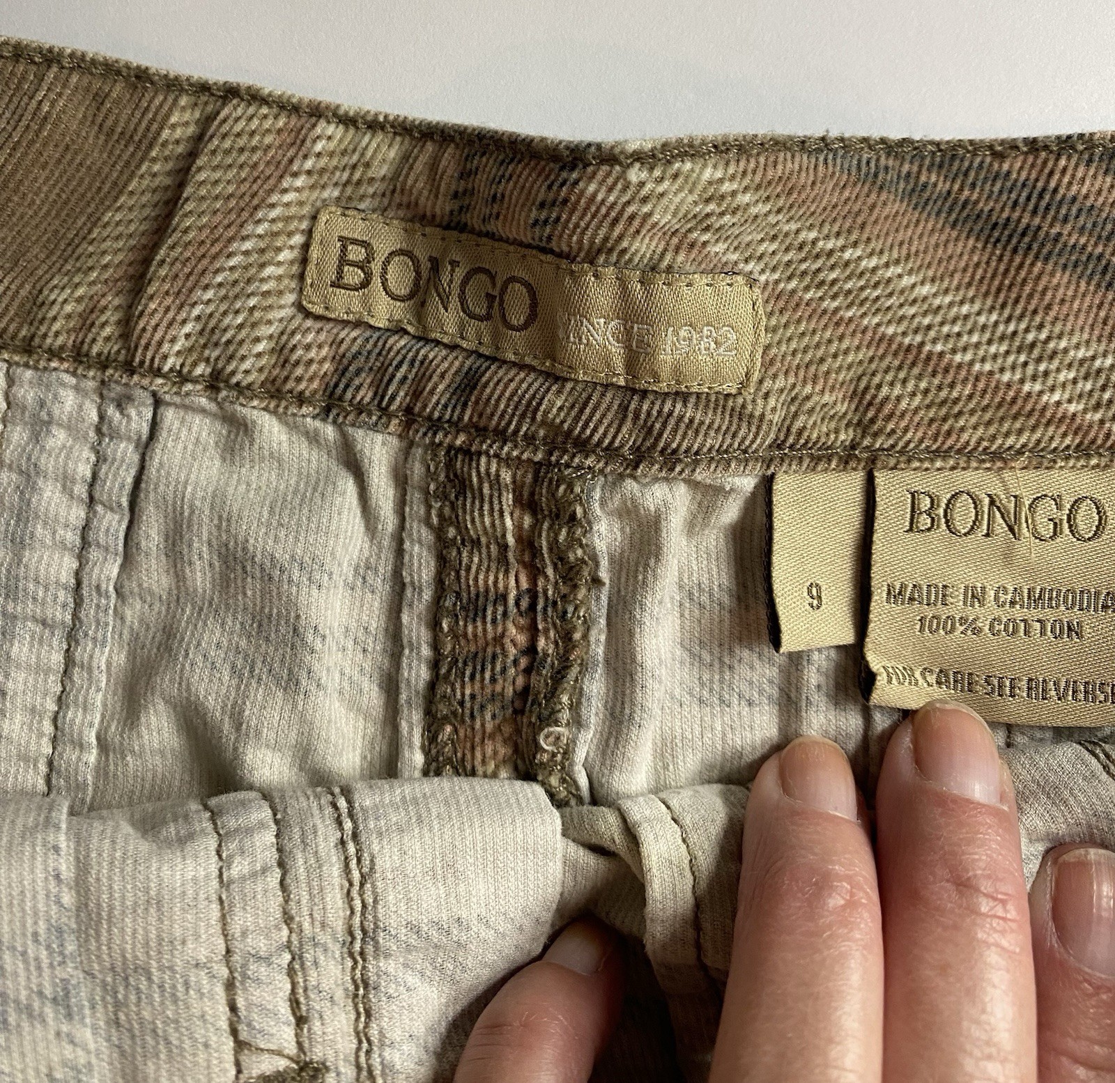 Bongo Junior’s Plaid Corduroy Pleated Short Skirt Pockets Button Size 9