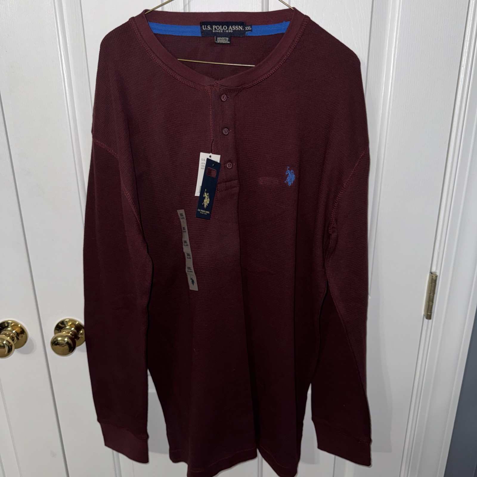 US Polo Assn Long Sleeve Waffle Henley