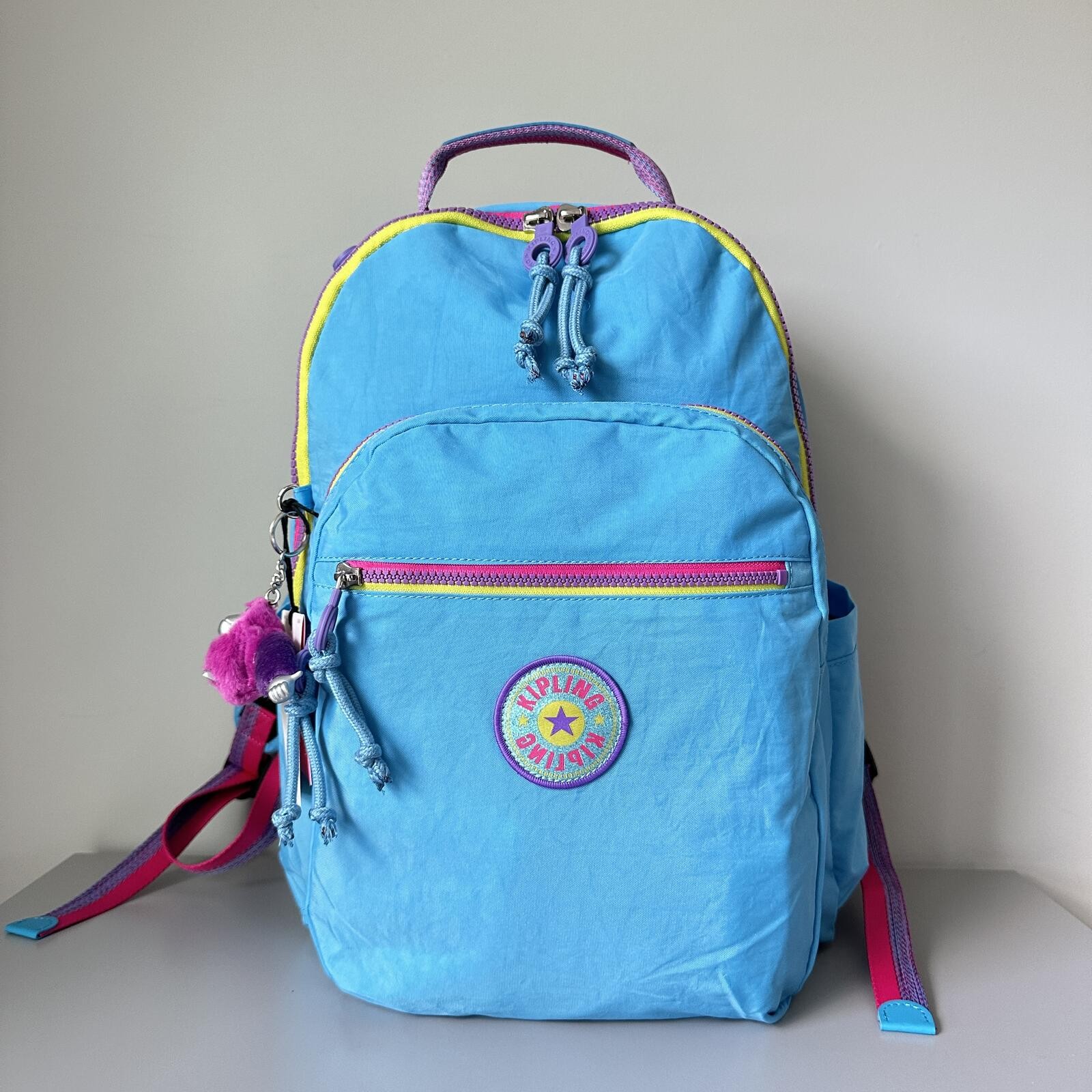 Kipling Seoul Up 17″ Laptop Extra Large Backpack in Blue Fun NWT