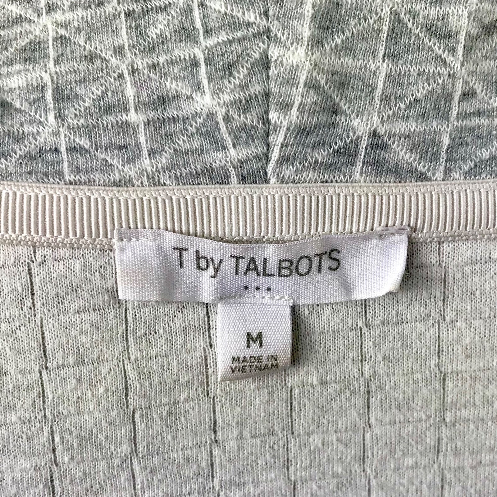 T By Talbots Womens Top Tunic Sweater Sweatshirt M Gray Cowl Neck Drawstring