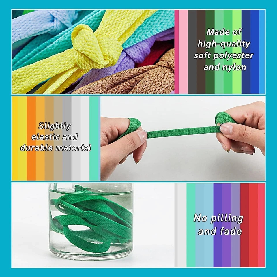 30 Pairs 54″ Athletic Shoe Laces 30 Colors Flat Sneaker Shoelaces Bulk Pack