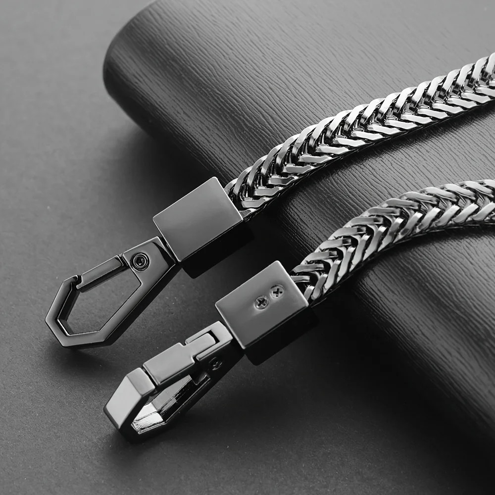 Stainless Steel Link Biker Trucker Punk Wallet Chain 16 ” Long Ring Clip Jewelry