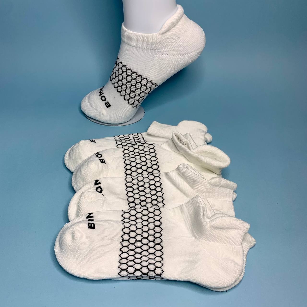 Bombas Women’s Ankle Socks 4 Pair Pack White Black Size S Small M L Multi Size