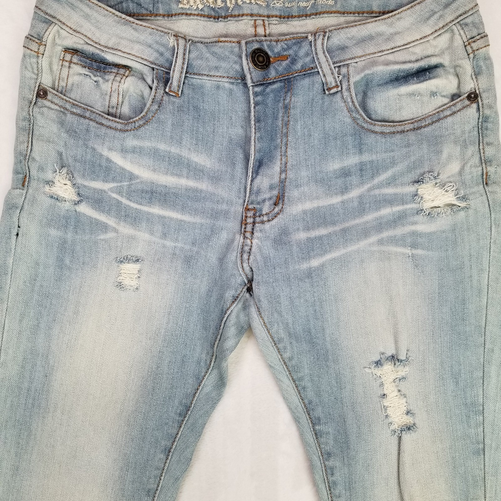 Machine Pour Neuf Mode Skinny Jeans Womens Size 31 Faded Wash Light Blue Classic