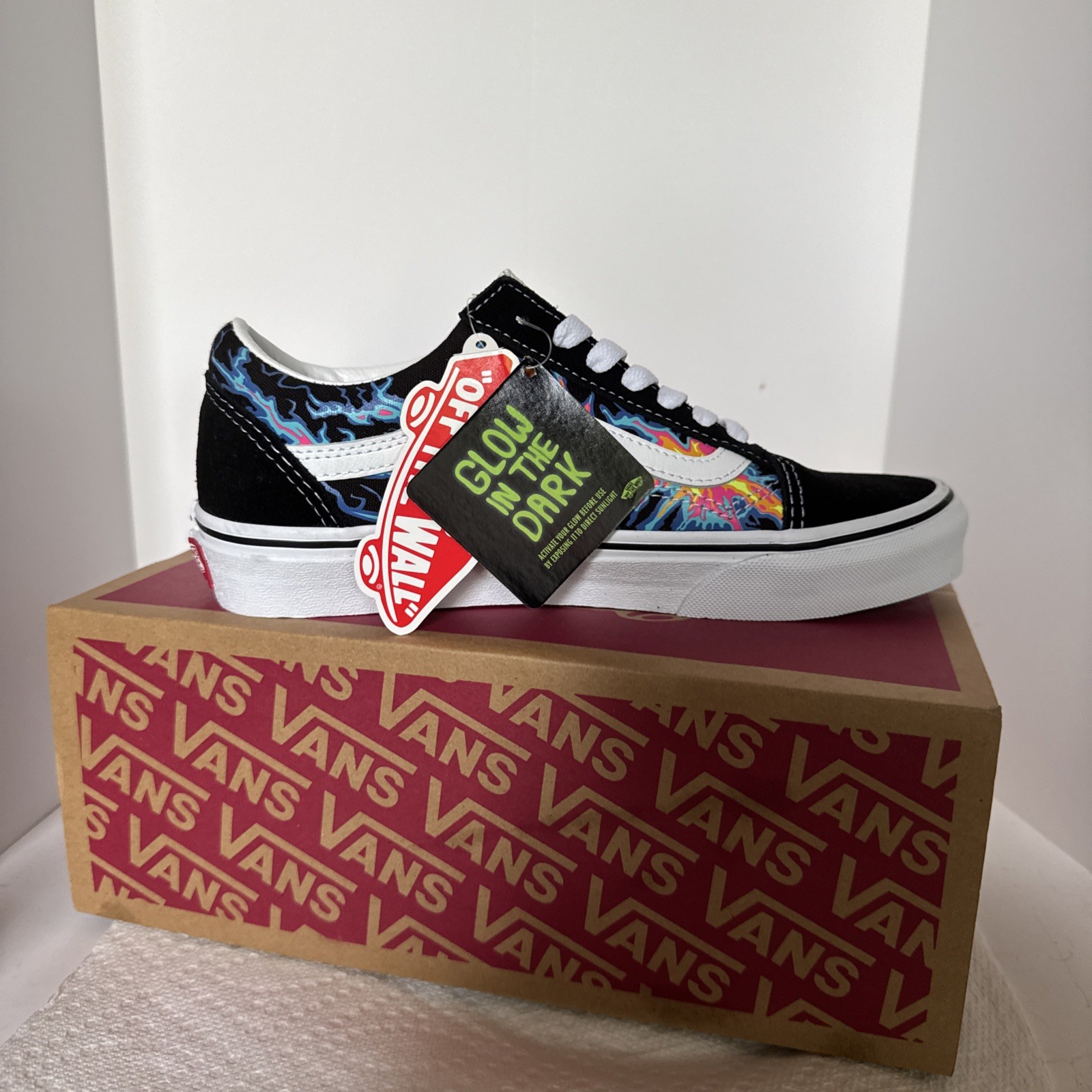 Vans Old Skool Electric Flame Glow In The Dark Shoes Womens 6 Mens 4.5 NWT
