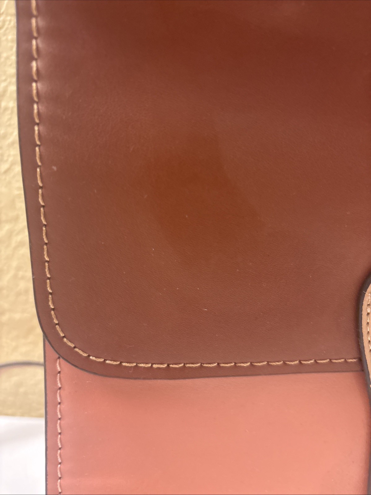 COACH WILLIS 2 Tone Brown LEATHER 2-WAY W HANDLE CROSSBODY BAG 10” Stain (o66