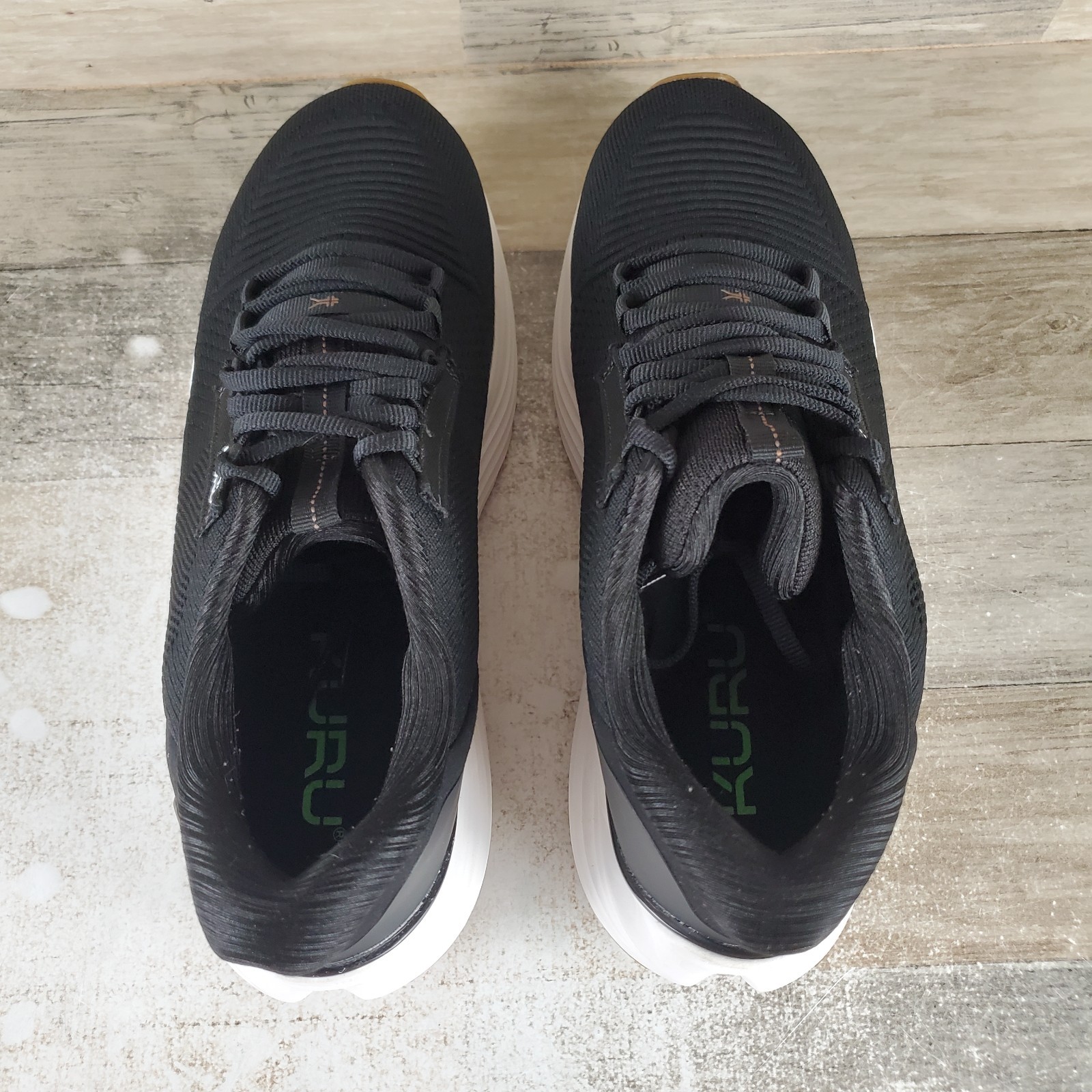 Kuru Atom 2 Womens Shoes Sz 10.5 W Running Jet Black Desert Tan Lace Up Sneakers