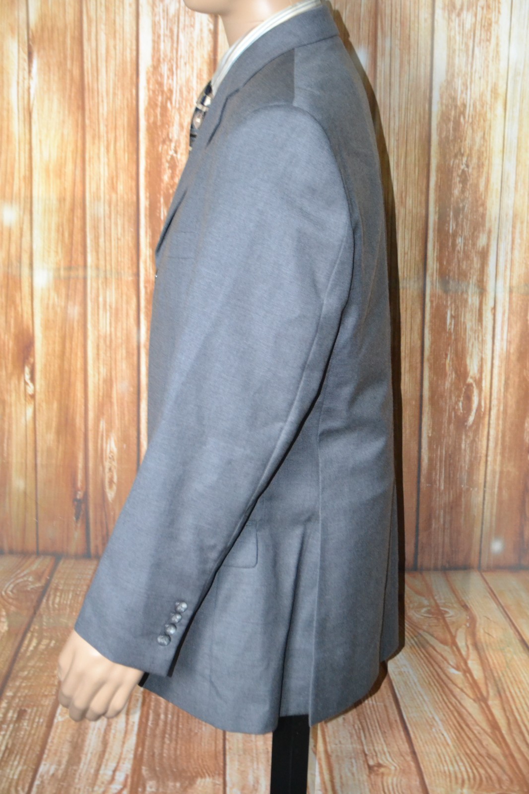 Pronto Uomo Men Angelico Super 100s Gray 3 Button Suit Sz 42R Wst 36×30