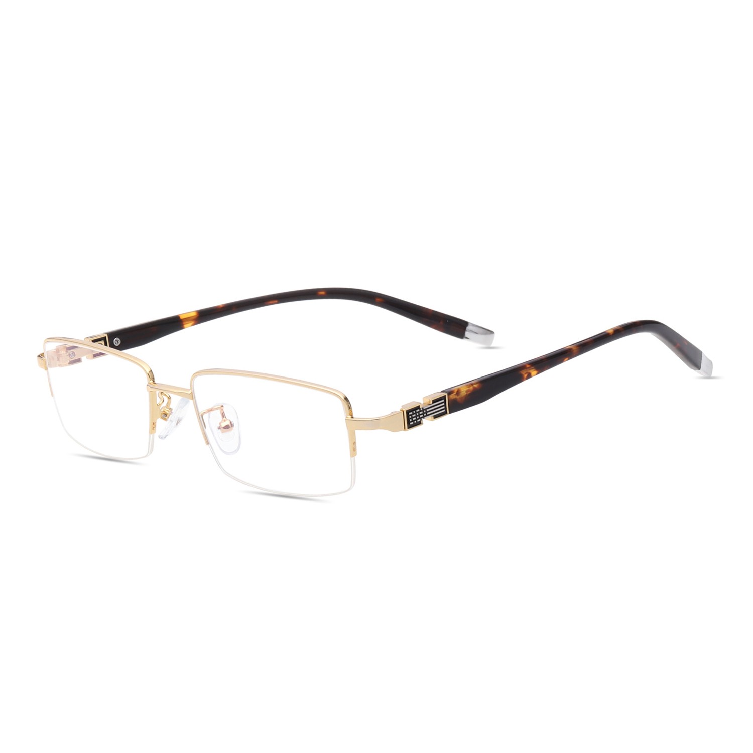 Men’s Half Rim Photochromic Reading Brown Glasses Transition Sunglasses Reader