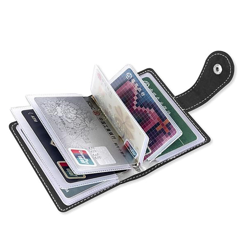 RFID Blocking ID Credit Card Holder 26 Cards Slim PU Leather Pocker Case Wallet
