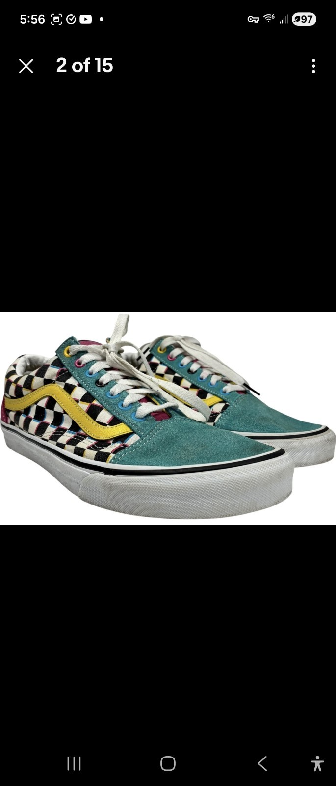Van’s Old Skool Crazy Checks Suede Canvas Skateboard Sneakers mens size 11