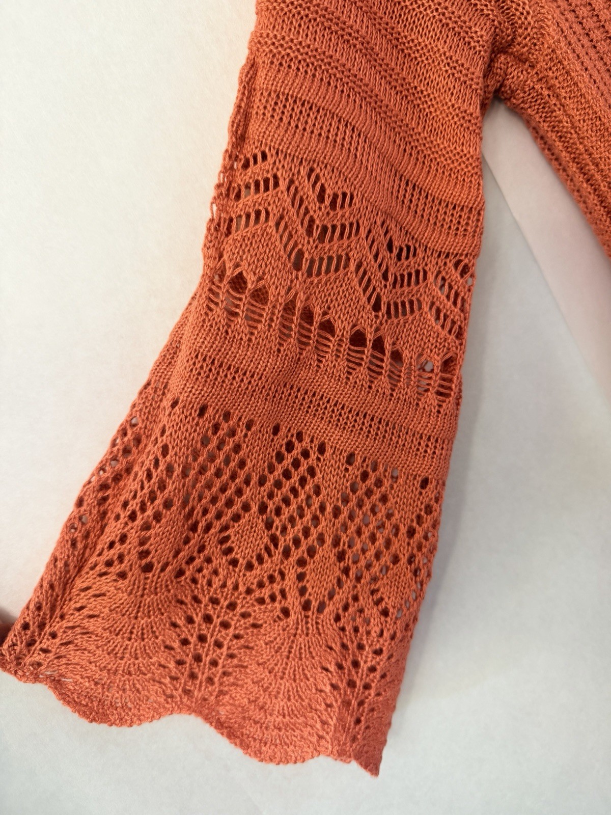 LC Lauren Conrad Texture Knit Tunic Rust Orange Color Size XS Keyhole Back