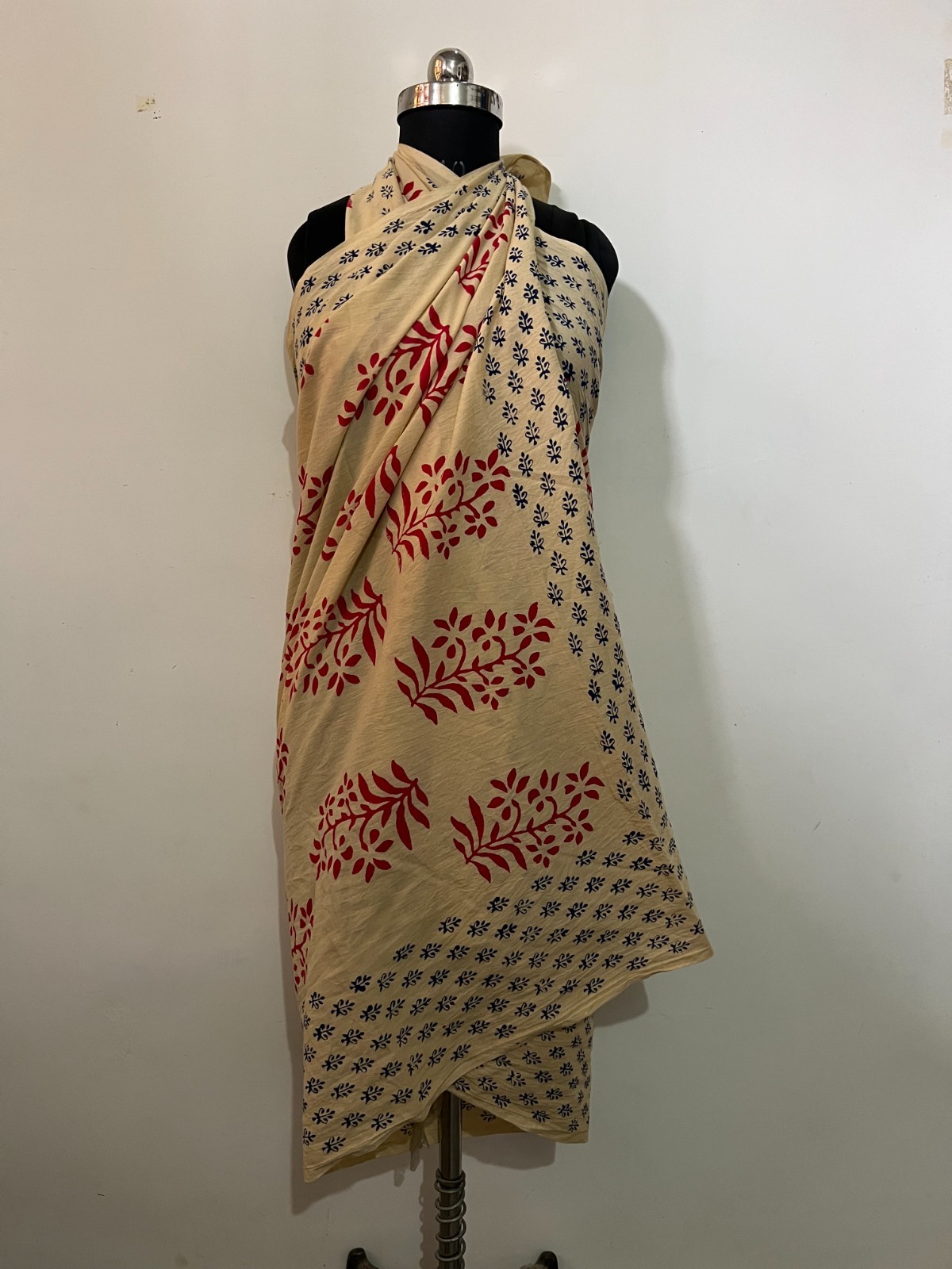 Block Printed Sarong Set, 100% Soft Cotton Beach Wrap, Scarf, Cover-Up