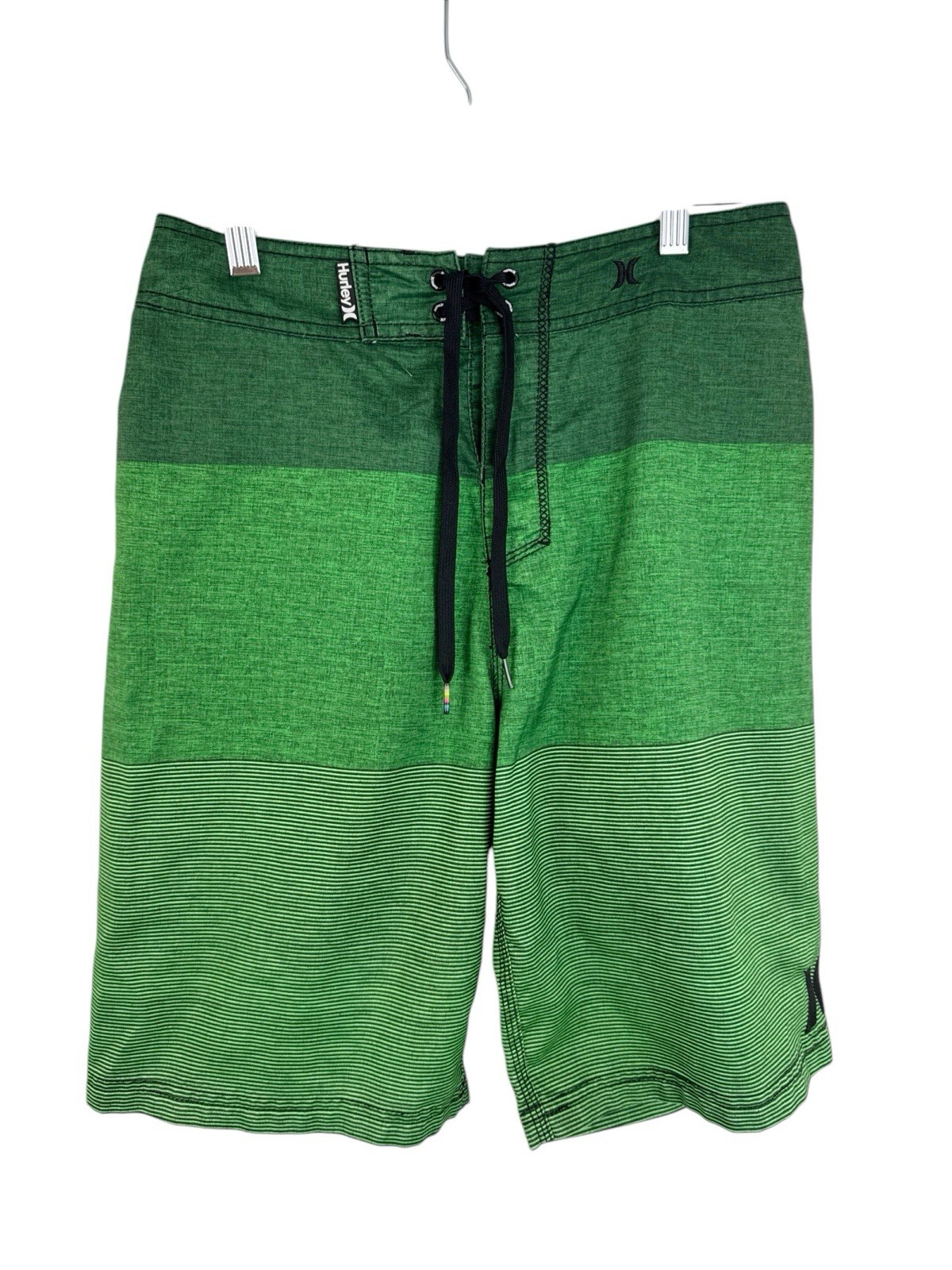 Hurley Men’s 31 Hybrid Board Shorts Green Inseam 10.25′ Lightweight Lace Up