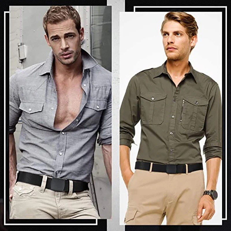 Men’s Plastic Cam Buckle Nylon Canvas Tactical Waistband Webbing Military Belt