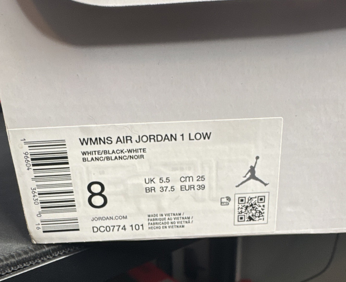 🖤🤍 PANDA AIR JORDAN 1 LOW Sneakers Black/White DQ774L-101 WMNS SZ8