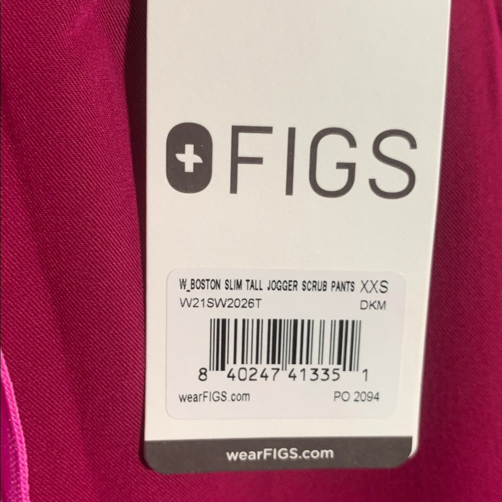 Figs Womens Boston Slim Tall Jogger Scrub Pants Dark Magenta Size XXS Tall NWT