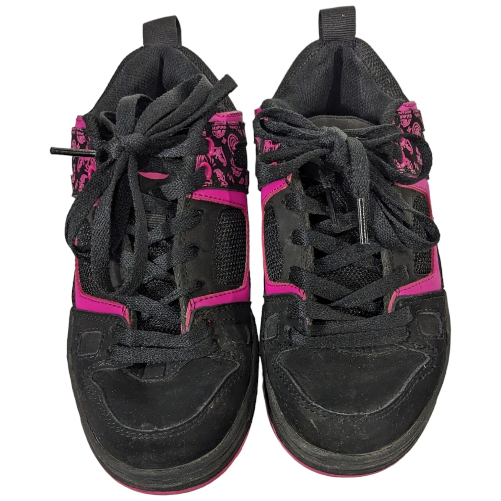 Womens Skateboarding Shoes sz 5.5 DVS Gambol Black Pink Low Top Sneaker Paisley
