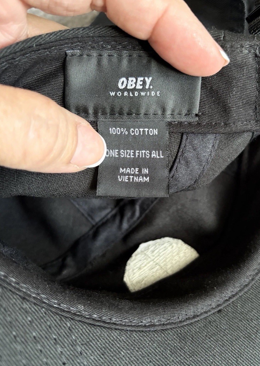 OBEY PROPAGANDA Hat Adult OS Black Icon Star Logo 5 Panel Adjustable Camper Cap