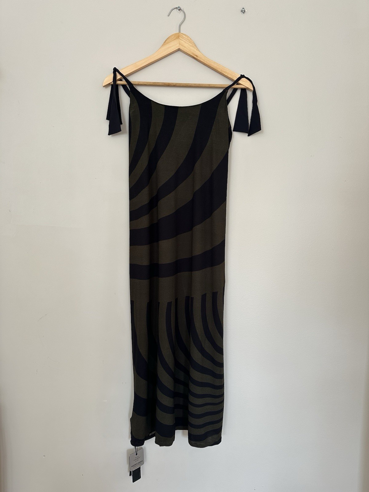 Andres Sarda Black And Khaki Green Long Dress Eu Size Small New With Tags (NWT)