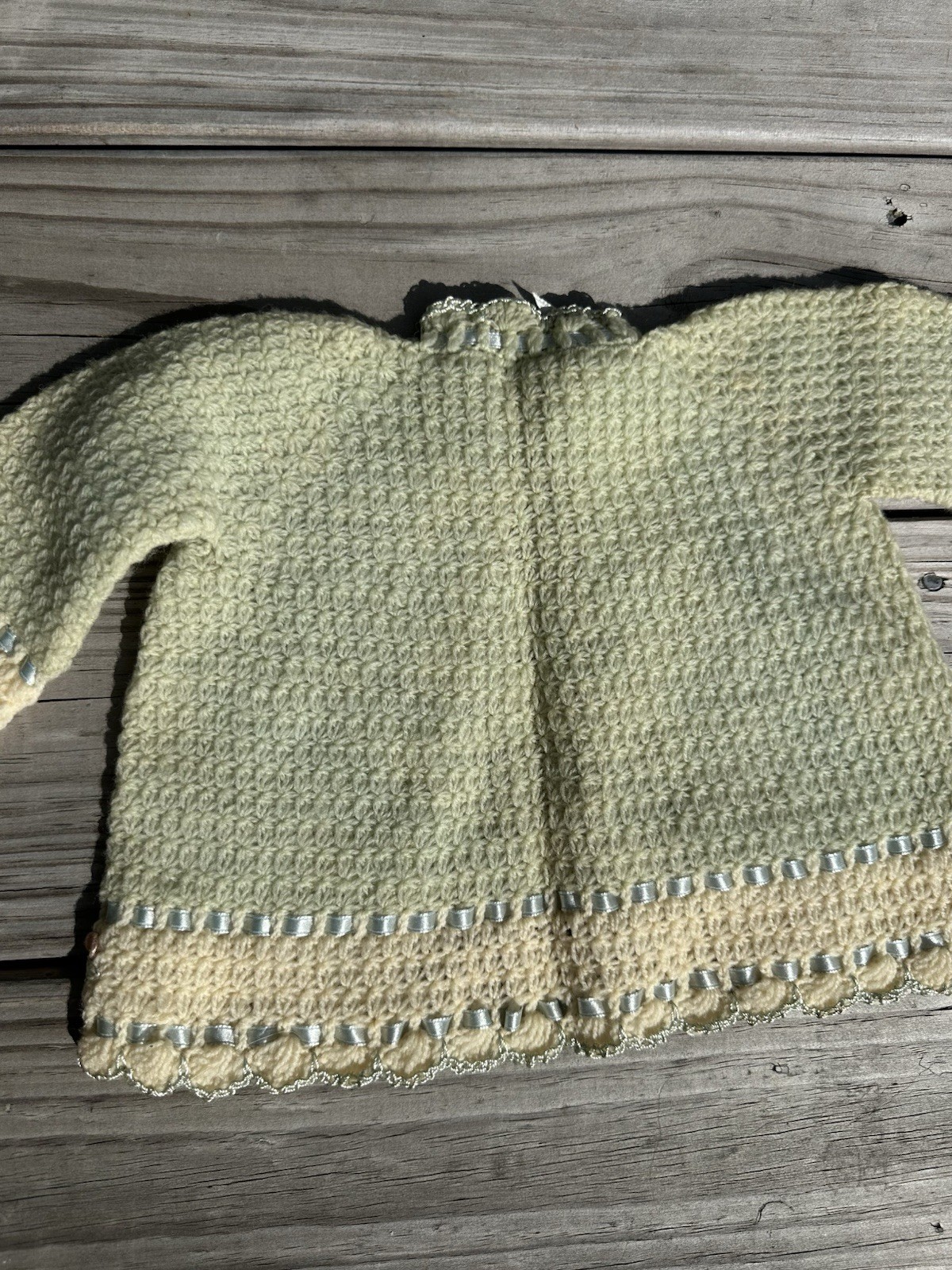 Vintage Early 1900s Knit And Embroidered Baby Sweater Size 6-12 Months