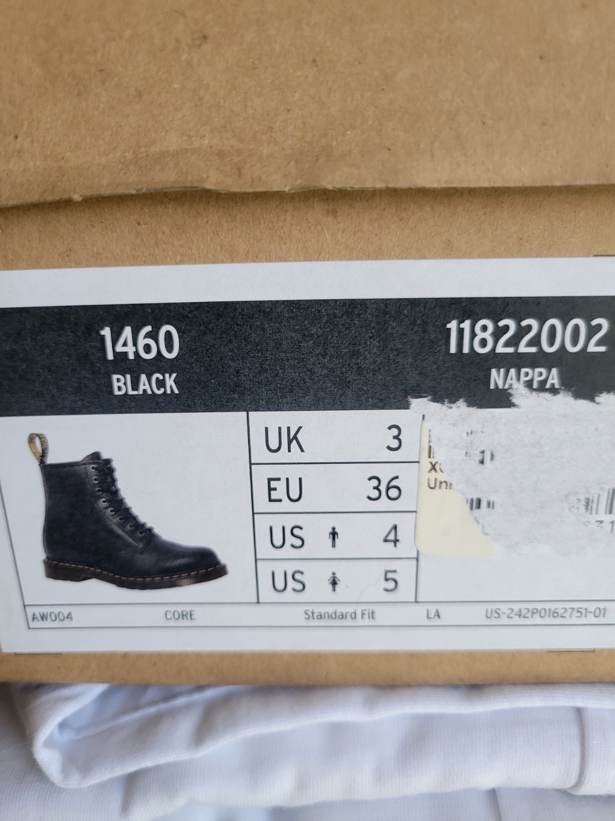 NIB Dr. Martens 1460 Black Leather Combat Utility Boots W5 Lace Up 8 Eye New