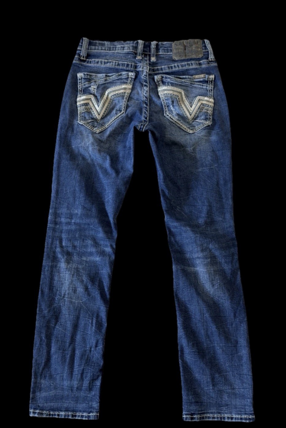 Salvage Supply Mayhem Straight Stretch Buckle Jeans ~ Men’s Size 30 x 32/30