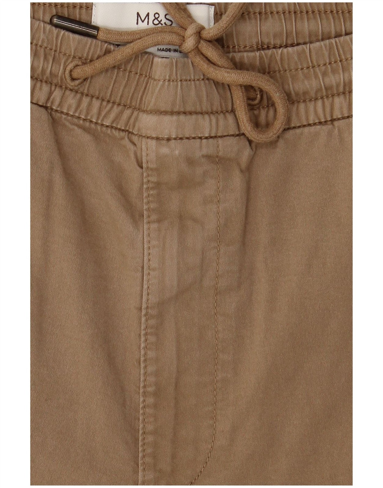 Marks & Spencer Mens Regular Fit Straight Chino Trousers Small Brown Cotton CQ01