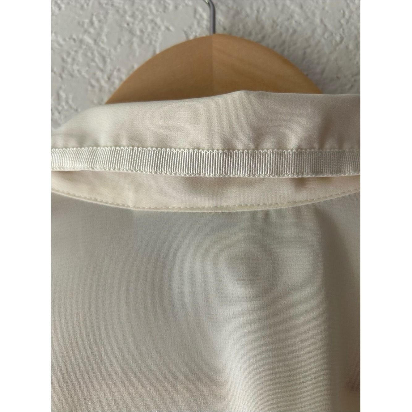 Pearl Promises | Ivory Satin Ribbon Trim Blouse | 90s Bridal