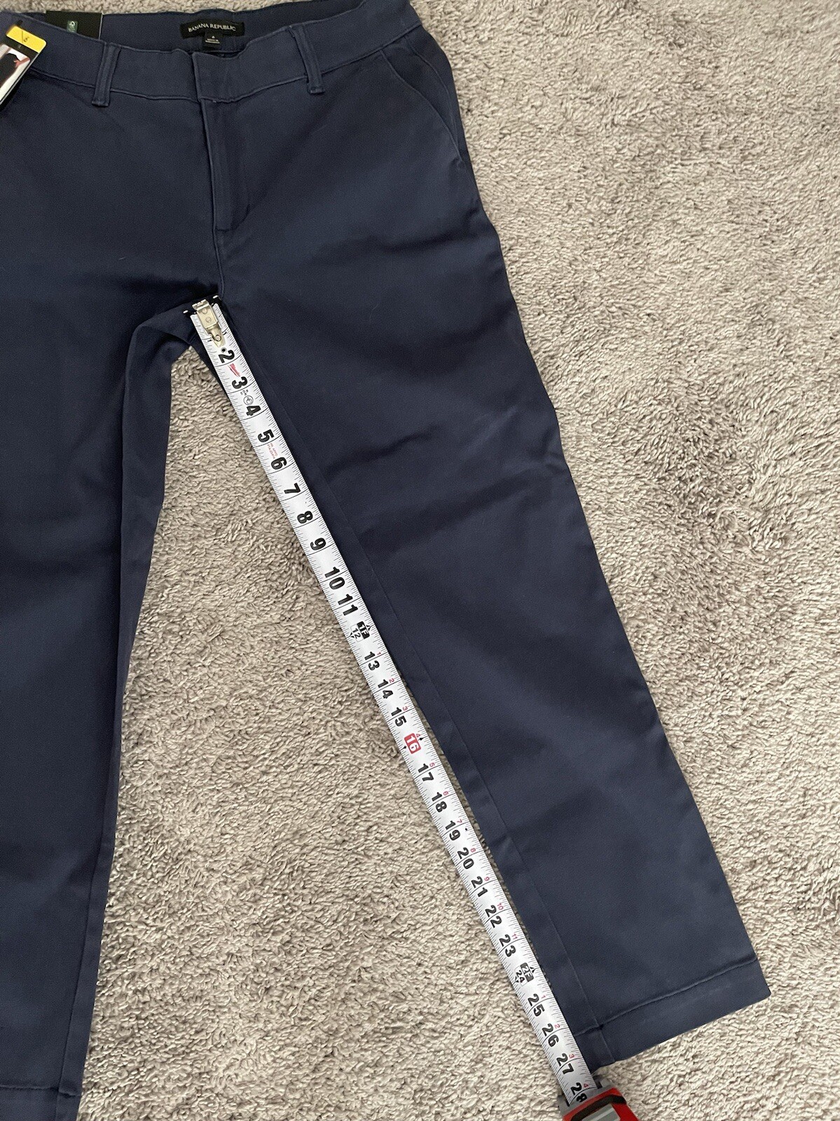 BRAND NEW NWT BANANA REPUBLIC NAVY BLUE CROPPED CHINO PANT SLACKS KHAKIS SZ 6