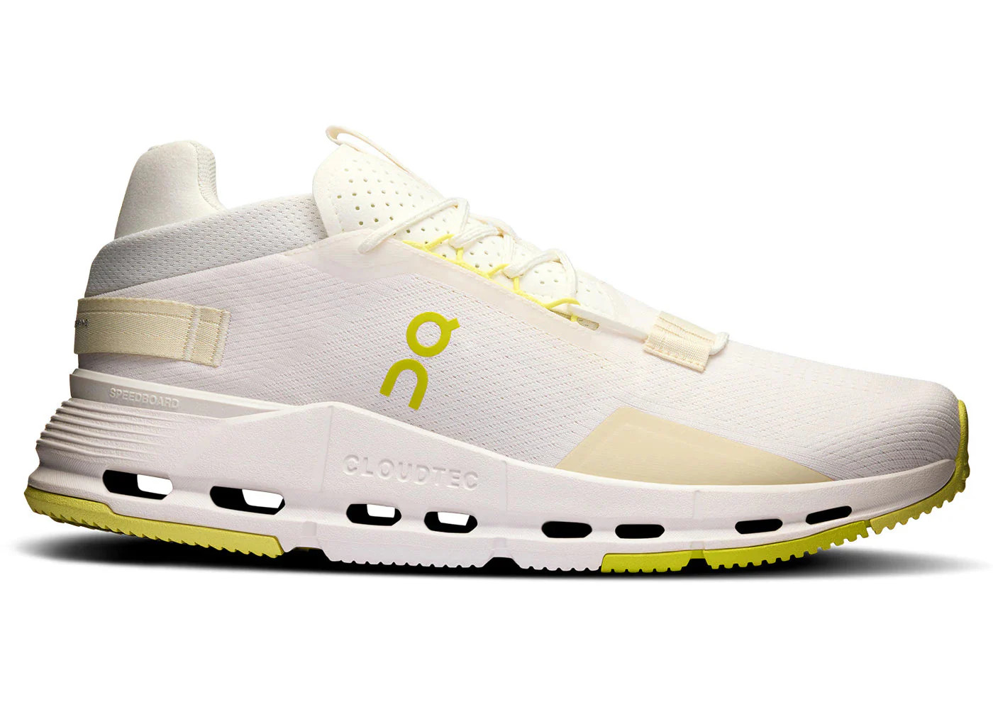 Men’s On Cloudnova 2, White/Limelight, 8.5 D Medium US