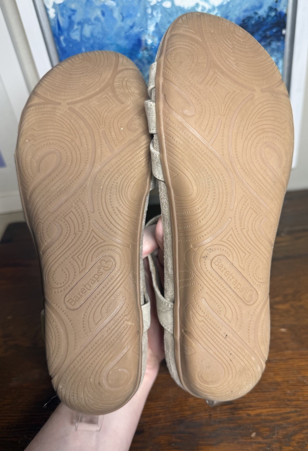 EUC Baretraps JAXEN Women’s TAUPE NUDE Comfort Sandals SZ 7.5