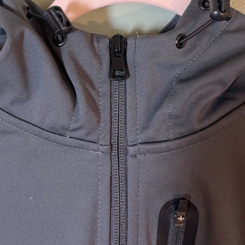 Mondetta Outdoor Project Gray Full Zip Hooded Jacket Wind Water Large Men’s