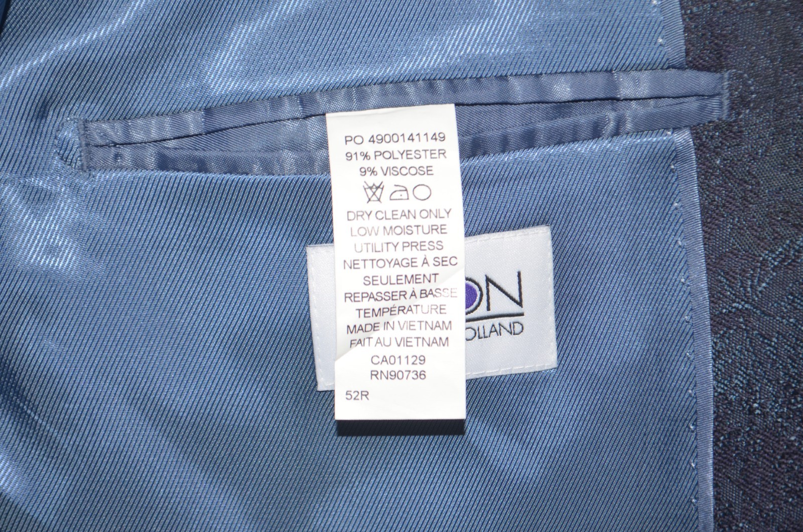 NWT TAYION Classic Fit Jacquard Double-Breasted Navy Dinner Jacket Sz 52R