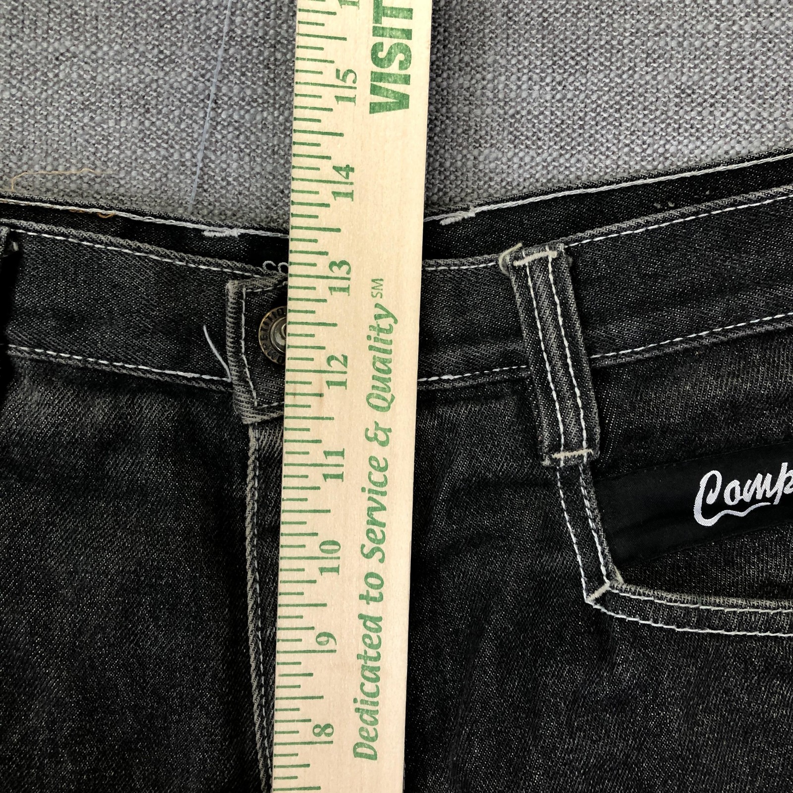 Competition Jeans Mens 36 Gray Relaxed Straight Denim Charcoal Wash Workwear