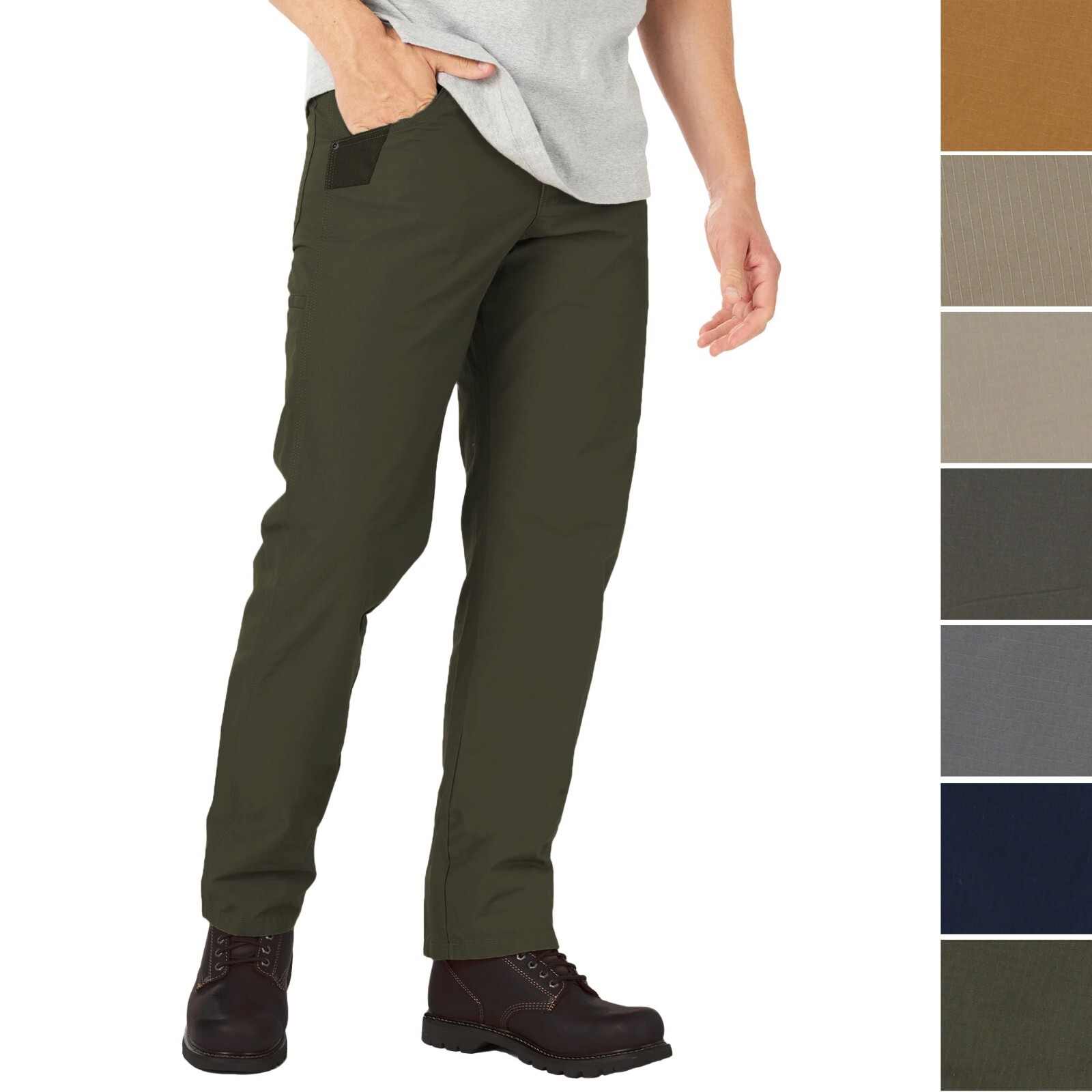 Wrangler Men’s Pants, Regular Fit, Straight Leg Rip-Stop Twill, 2-Tech Pockets