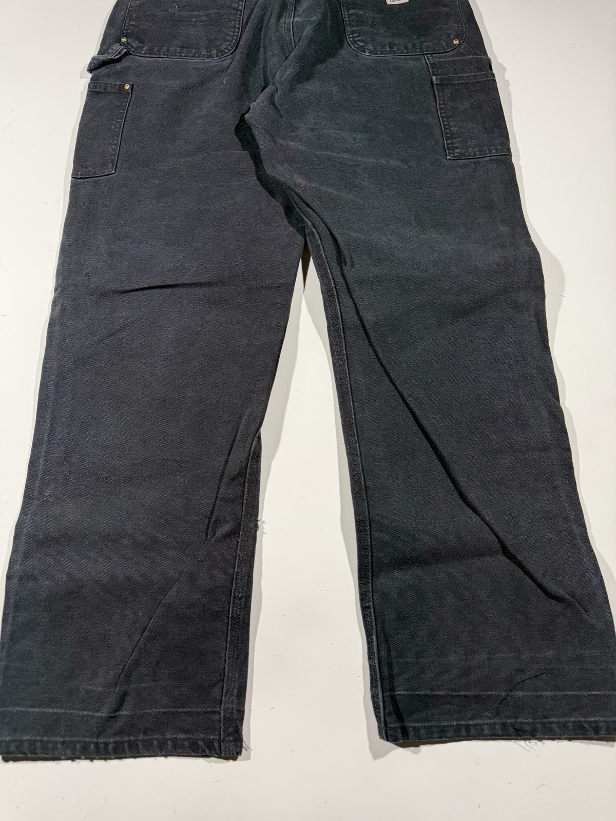 Carhartt Double Knee Pants Mens 34×31 Black Duck Canvas Workwear Utility B01 BLK