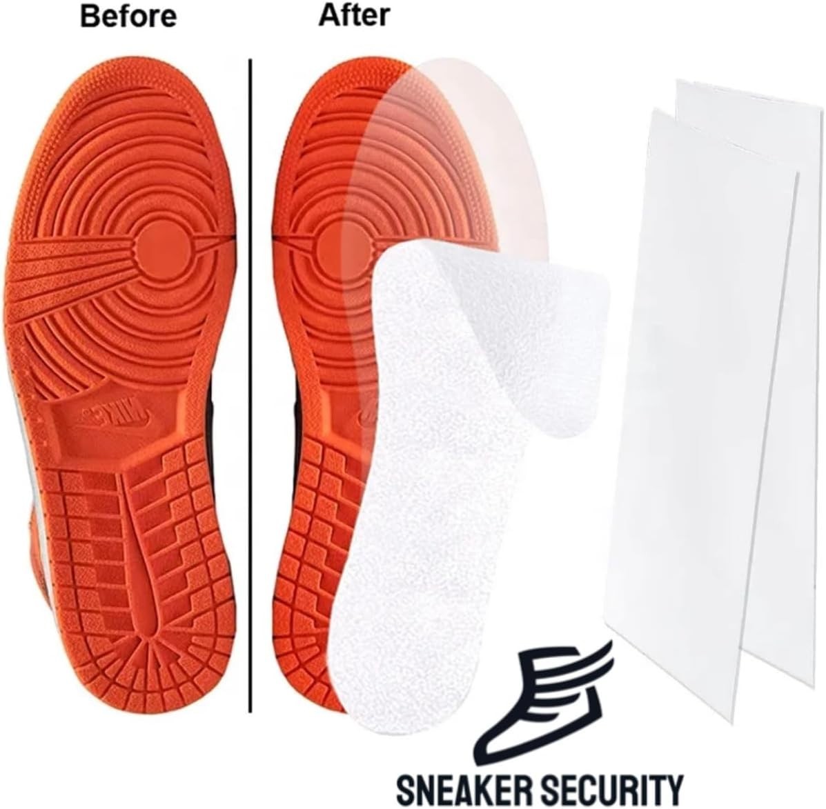 Sneaker Sole Protectors 4 Pack – Clear Self-Adhesive Shoe Sole Guard & Anti-Slip