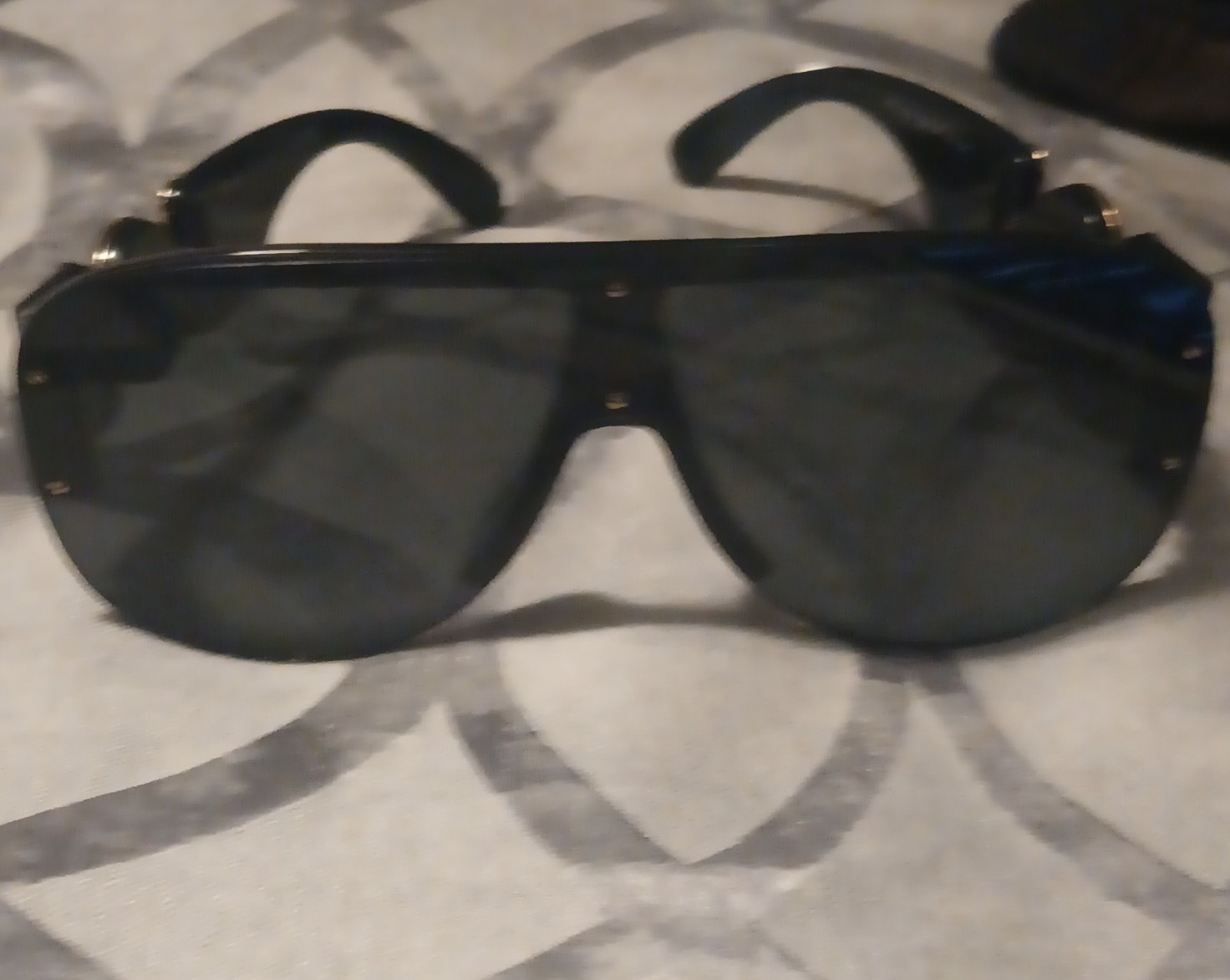 Versace MOD. 4331 Aviator Sunglasses Black Plastic Frame Gray Tinted 140mm