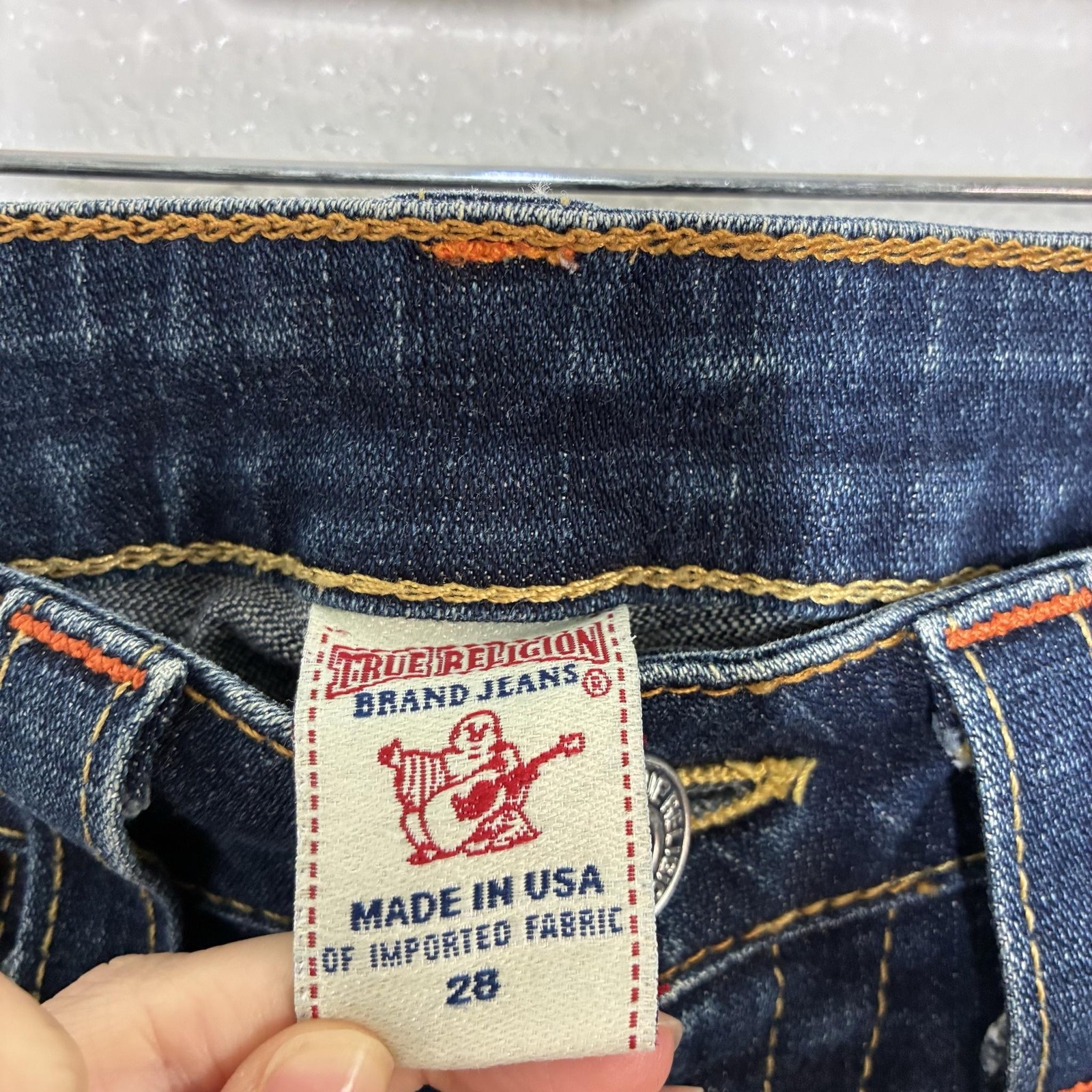 True Religion Johnny Jeans Mens 30×32 Blue Slim Straight Stretch Denim