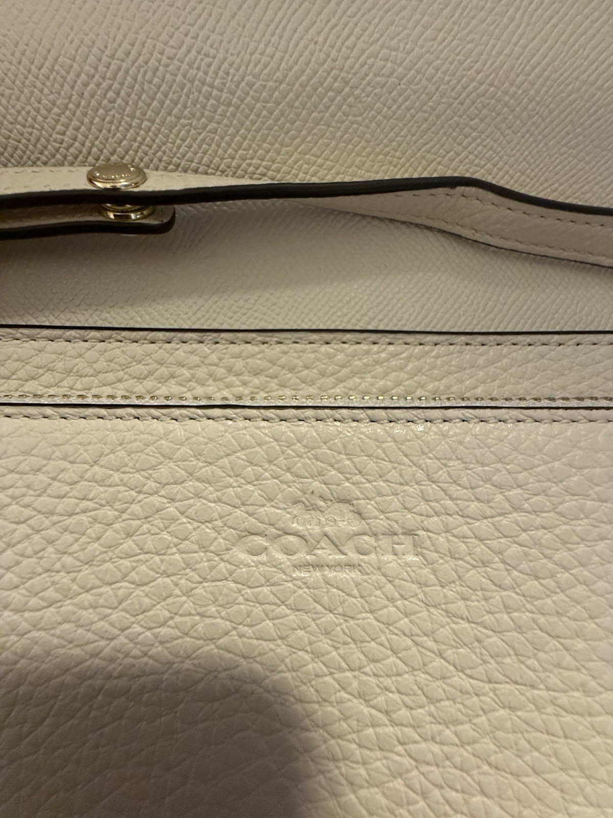 🤍 COACH Slim Crossbody & Clutch Pebble Leather Bag Chalk White – CAT21 – NWT
