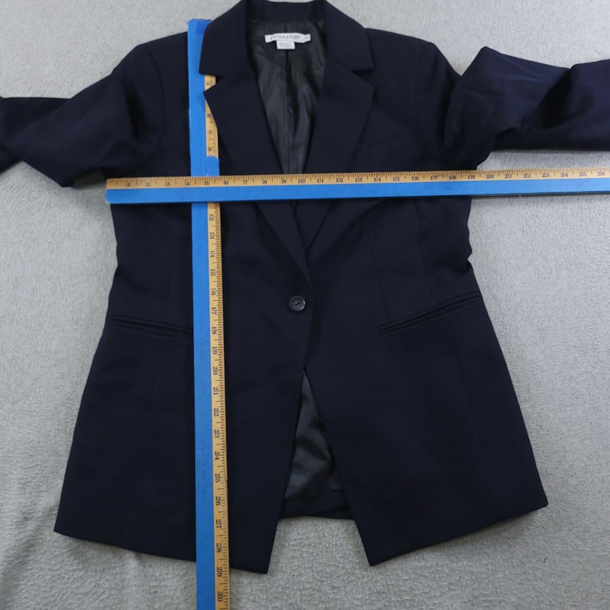 Pendleton Blazer Womens 10 Navy One Button Single Breasted Virgin Wool Lined