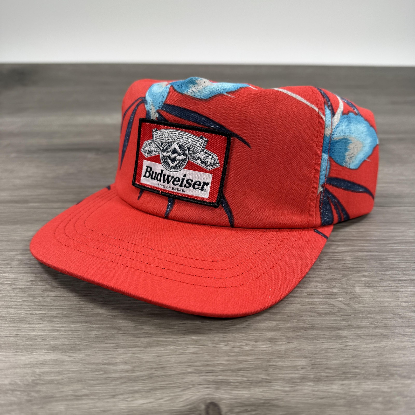 Budweiser Hat Cap Snap Back Red Floral Billabong Advertising Patch Mens Organic