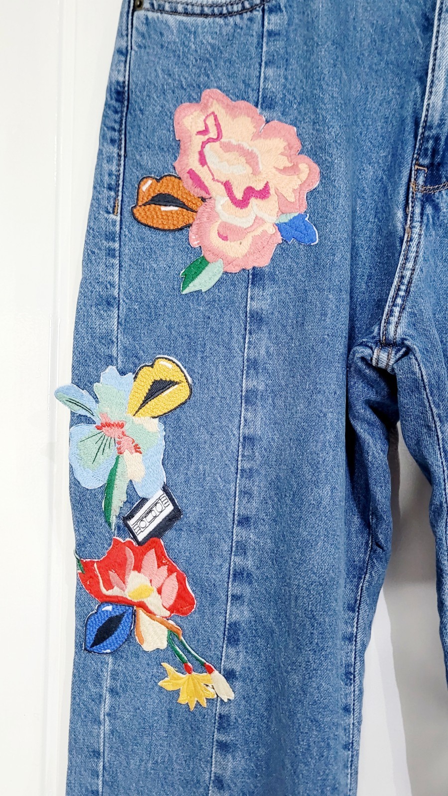 Zara Ladies jeans size 10 / euro 38 bright unusual unique design festival VGC