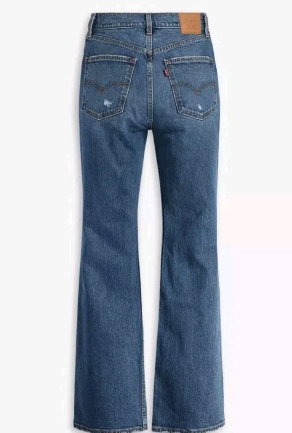 NWT Women’s 28 X 30 Levi’s 70’s High Rise Flare Jeans Med. Wash Denim Big E Tag